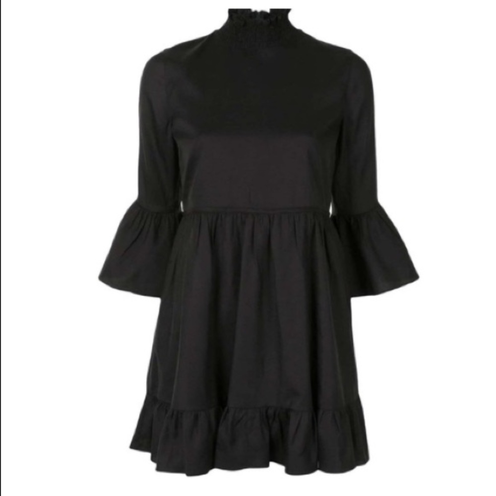 ALICE + OLIVIA Mock Neck Black Dress